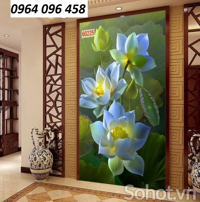 Tranh gạch 3d ốp tường hoa sen - SKCB65