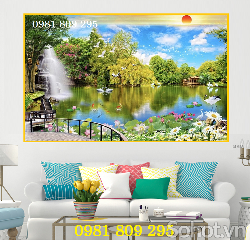 Tranh gạch ốp phòng khách