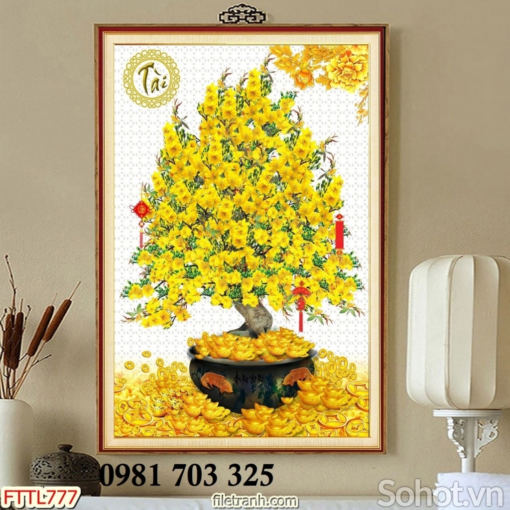 Tranh gạch hoa mai đẹp 3D