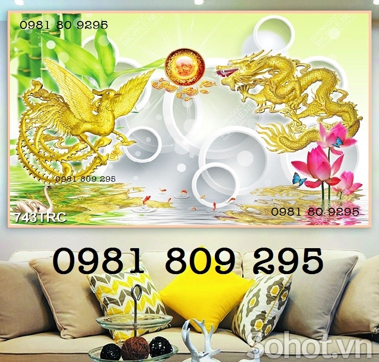 Gạch tranh rồng phụng JH654