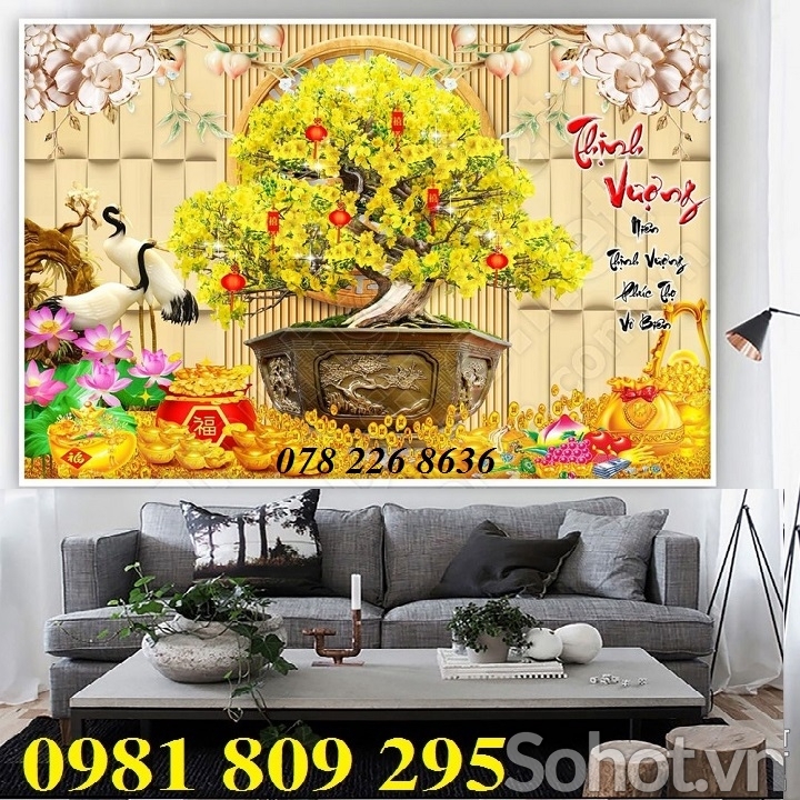 Gạch 3d trang trí hoa mai