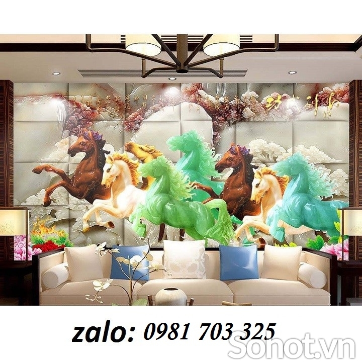 Gạch tranh 3D- tranh bát mã