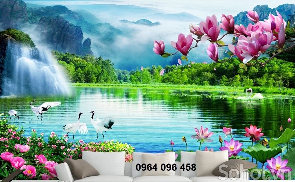 Tranh gạch 3d dán tường phong cảnh đồng quê - 8876CV