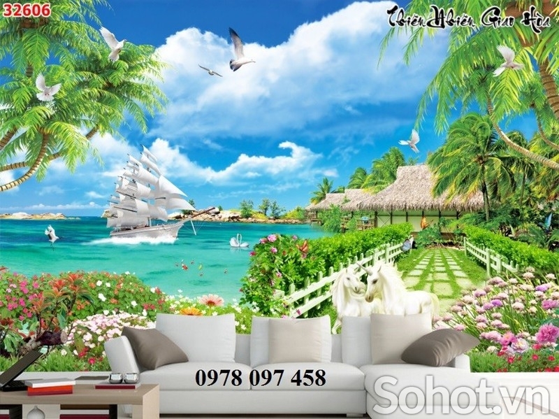 Gạch tranh 3D - thuận buồm xuôi gió