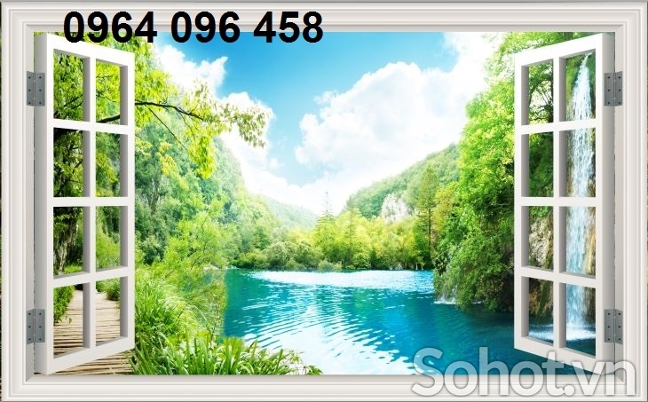 Tranh gạch 3d ốp tường tranh cửa sổ - HGF31