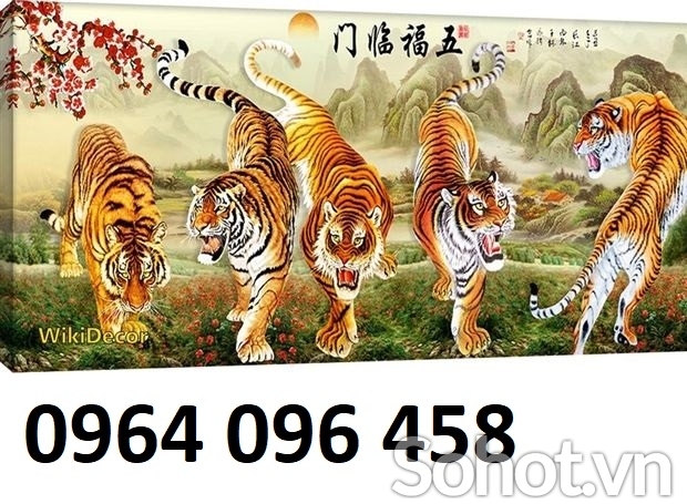 tranh hổ 3d phong thủy - gạch tranh ốp tường 3d - SND4