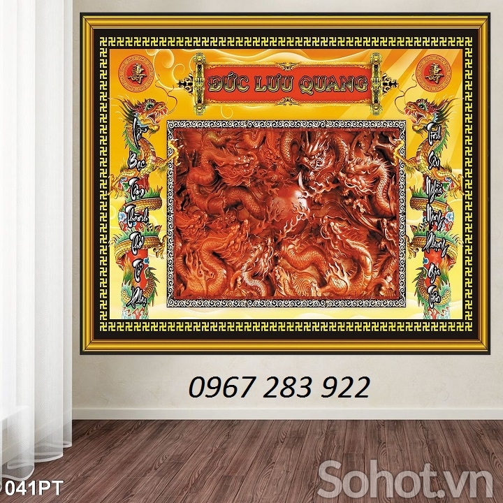 Tranh tường phòng thờ chất liệu gạch men