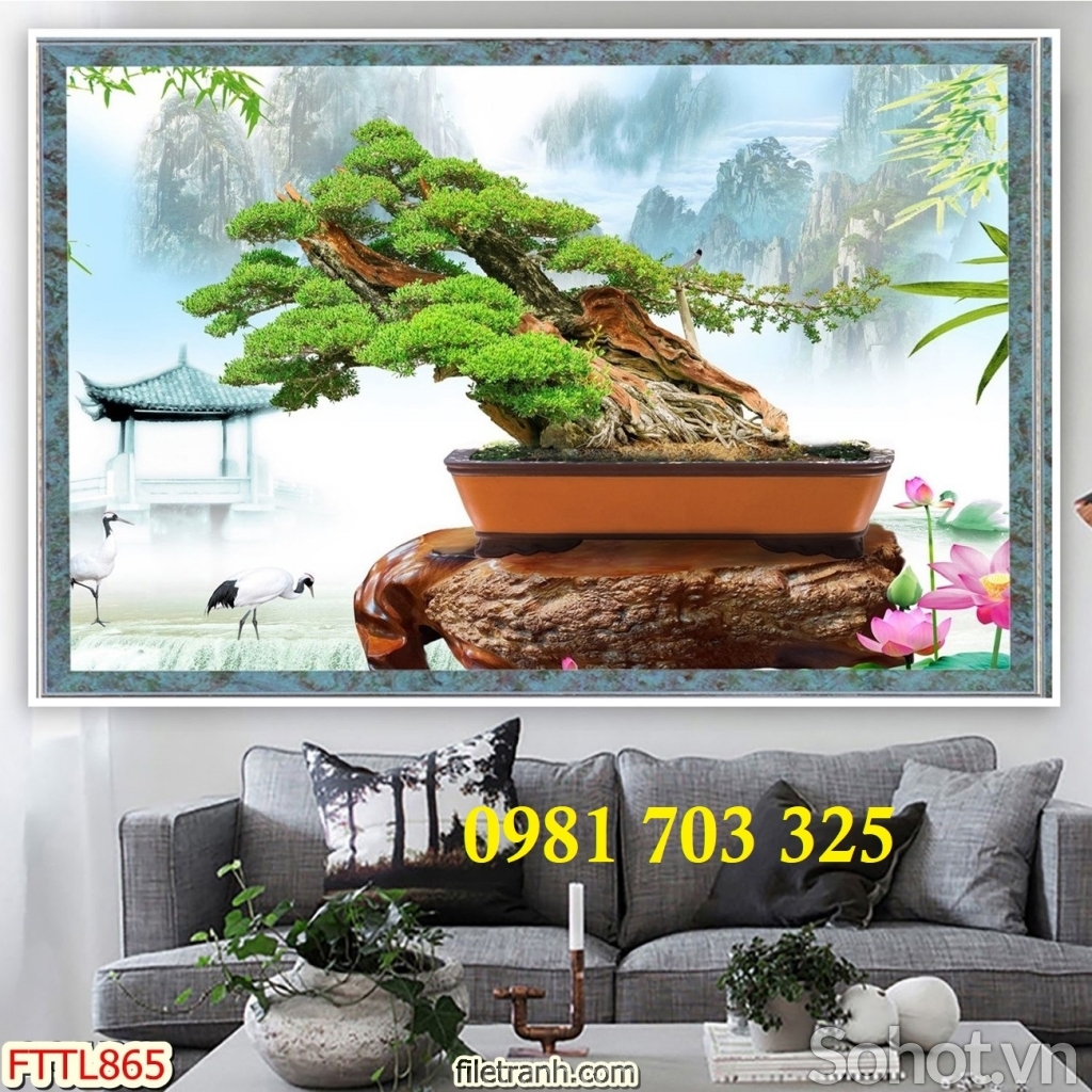 Tranh gạch hình hoa mai đẹp trang trí 3d