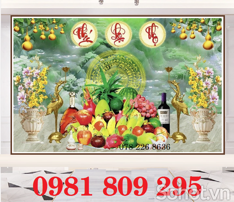 Tranh gạch - tranh trang trí phòng thờ