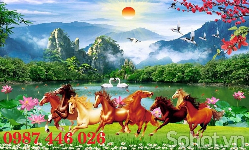 Gạch tranh bát mã, tranh mã đáo thành công HP7722