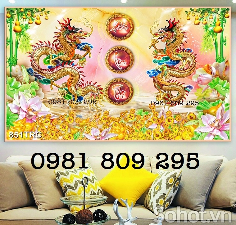 tranh gạch men - tranh rồng ốp tường 3d