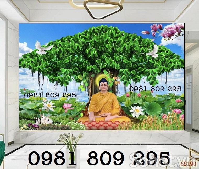Tranh gạch 3d ốp tường - tranh phật