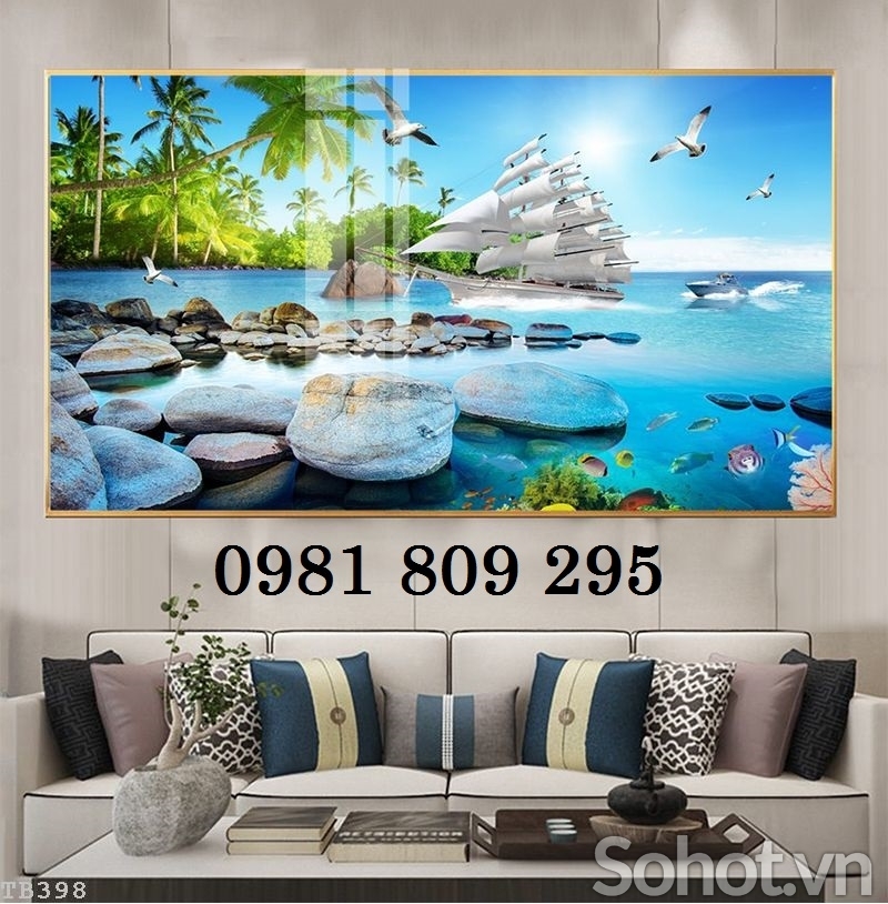 Tranh gạch thuyền buồm