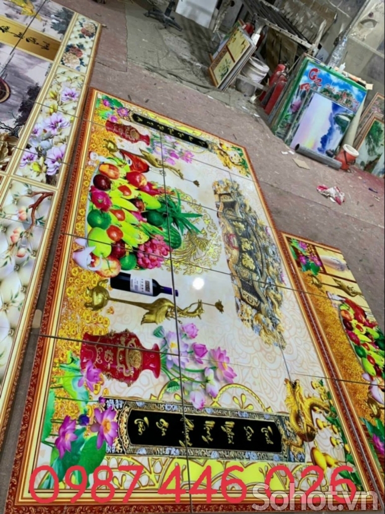 Tranh ban thờ, gạch tranh ốp tường phòng thờ