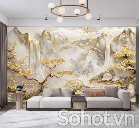 Tranh gạch trang trí phòng khách 3d - GFD32