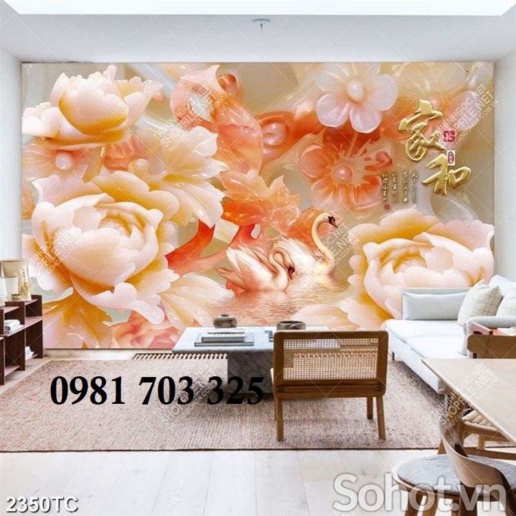 Tranh gạch men sứ ngọc 3D ốp tường