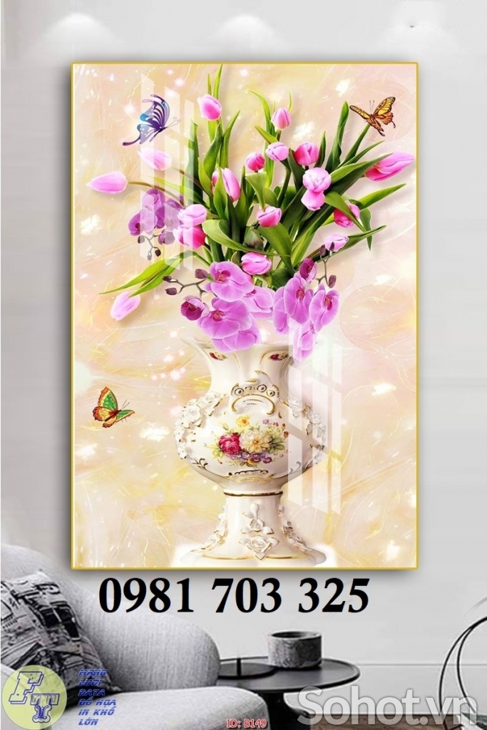 Tranh hoa 3D dán tường, gạch tranh