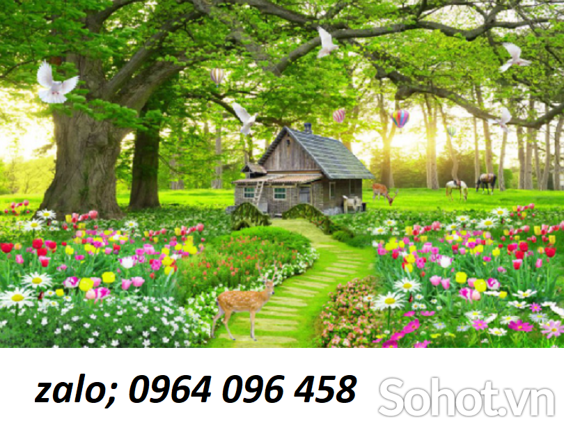 Gạch tranh 3d phong cảnh thiên nhiên - GVBB8
