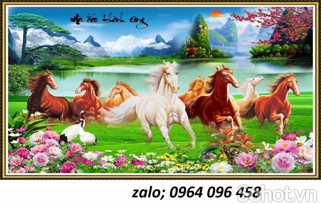 Tranh mã đáo thành công - gạch tranh 3d ốp tường - JHBV5