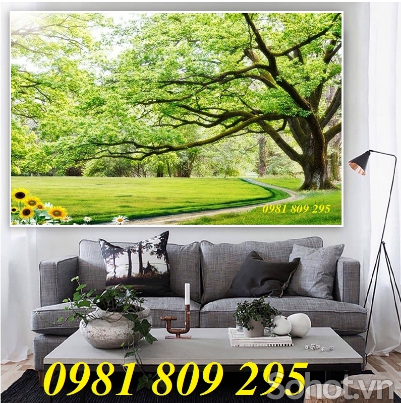 gạch tranh cây cối 3d