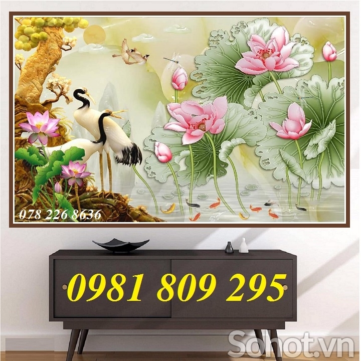 Tranh gạch men, gạch ốp tường chim hạc