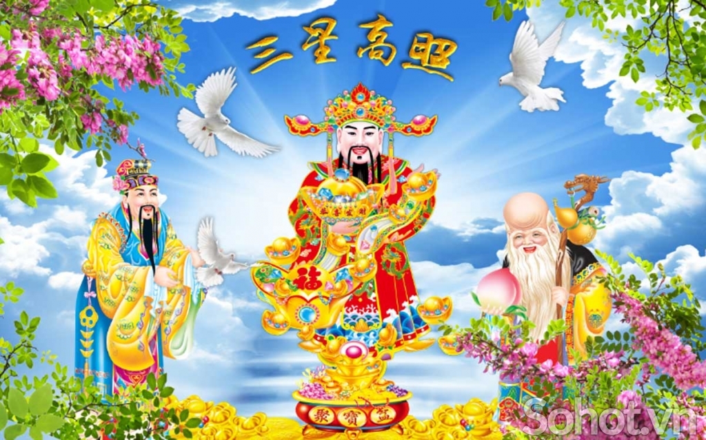 Tranh gạch 3d phúc lộc thọ - DFH90