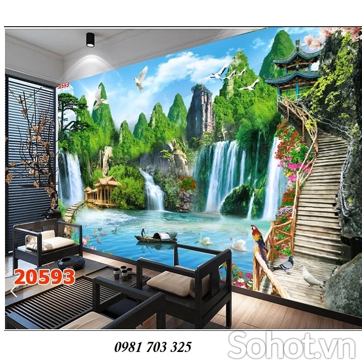 Gạch tranh 3D phòng khách