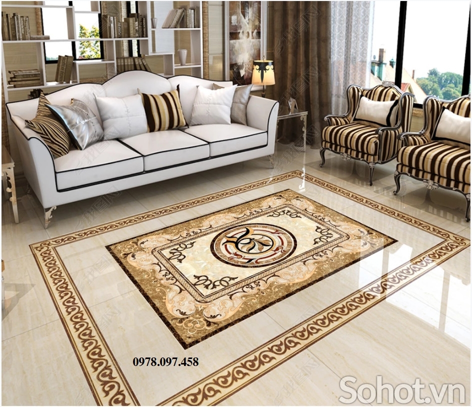 Thảm phòng khách - gạch sàn 3D
