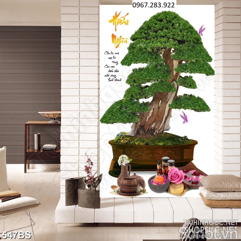 Tranh gạch 3D - Tranh cây cảnh bonsai