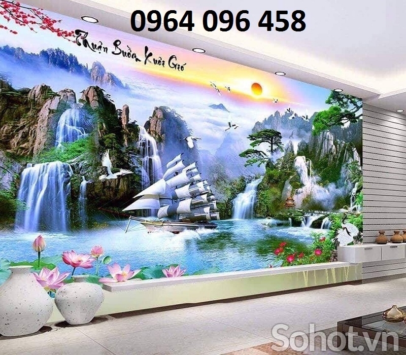 Tranh gạch 3d thuận buồn xuôi gió tranh phong thủy - 653XC