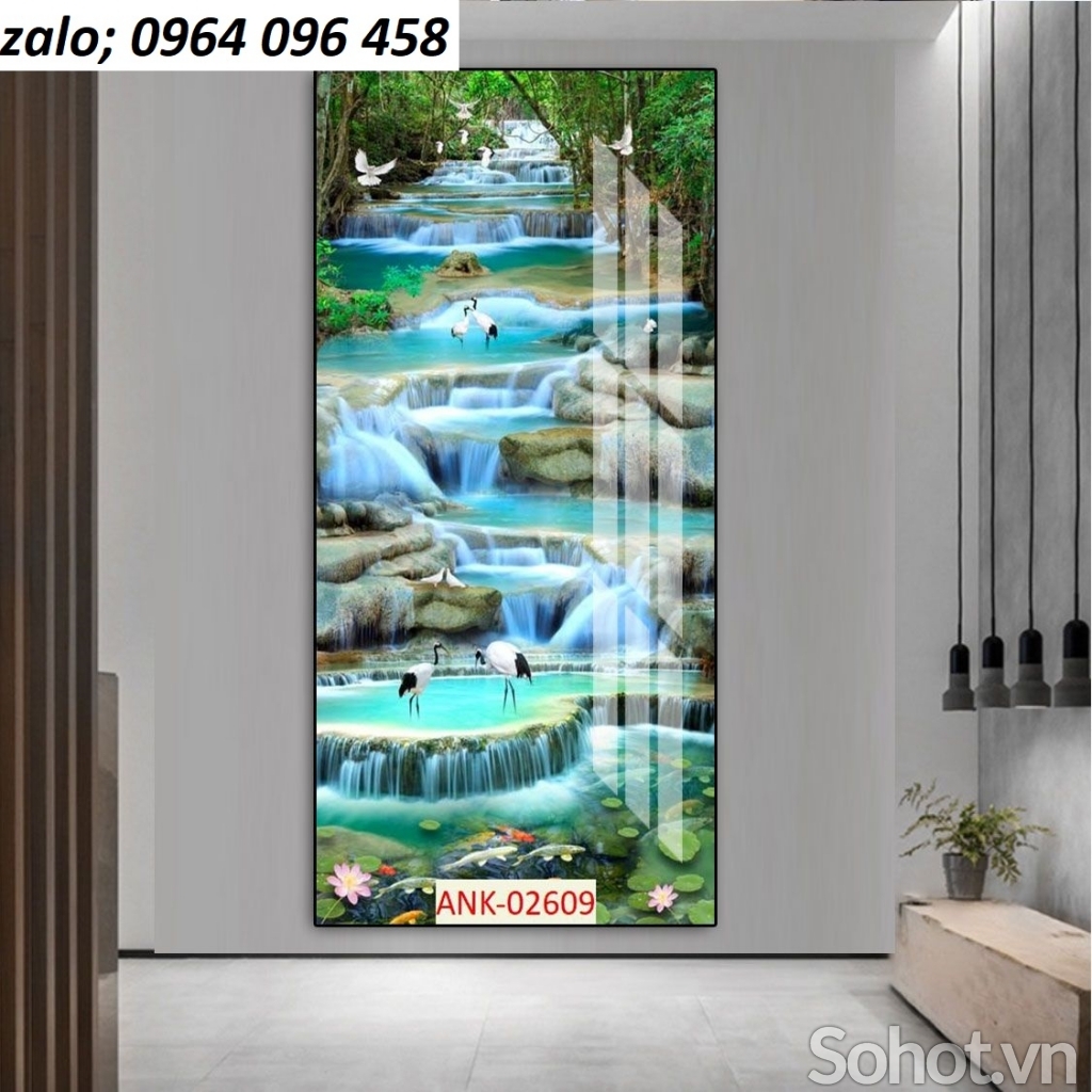 Tranh gạch 3d phong cảnh ốp tường khổ đứng - 3444XC