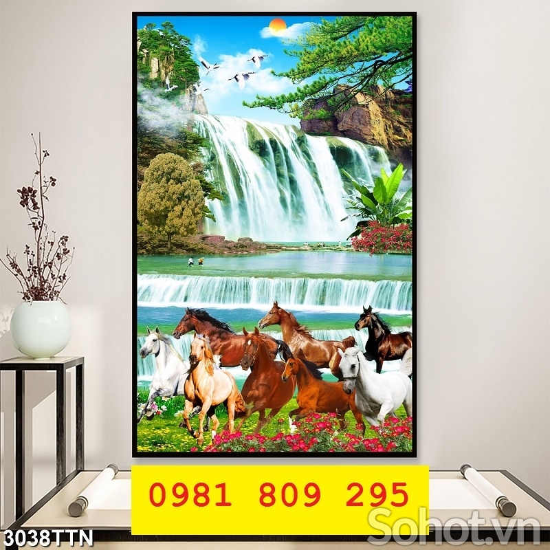 Tranh gạch phong thủy mã đáo thành công HP664
