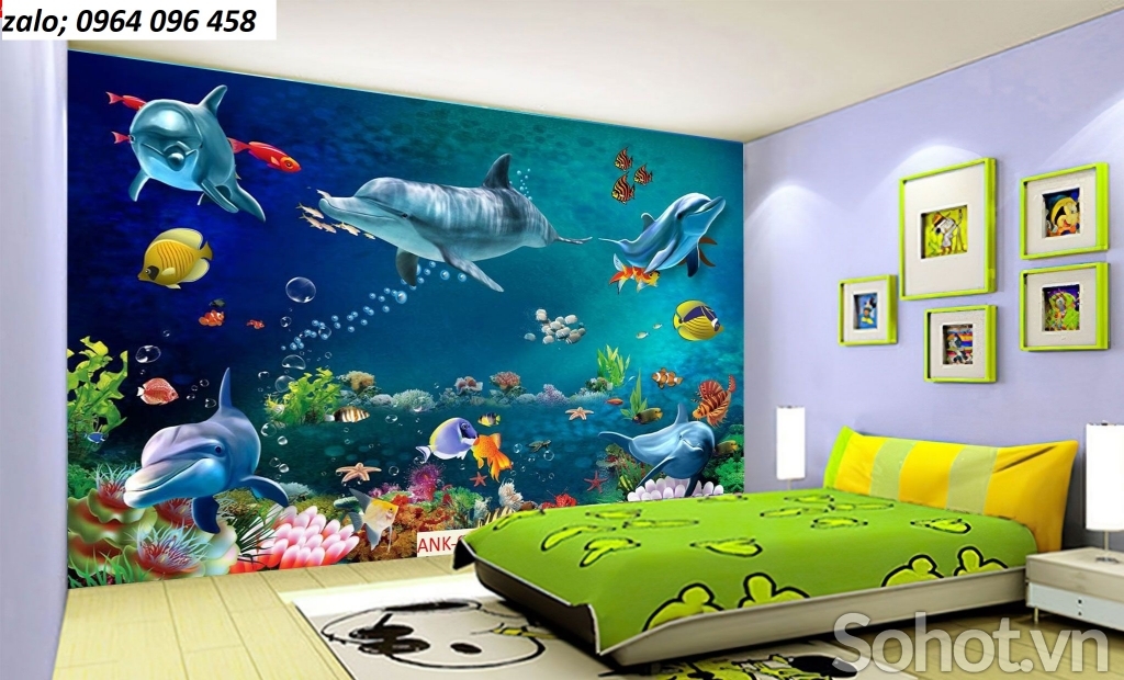 Gạch tranh 3d cá heo đại dương - CXX3