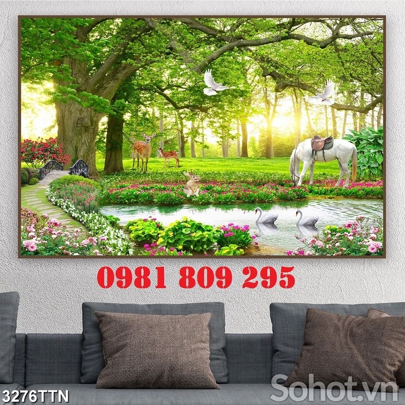 Tranh gạch ốp rừng cây HN9393