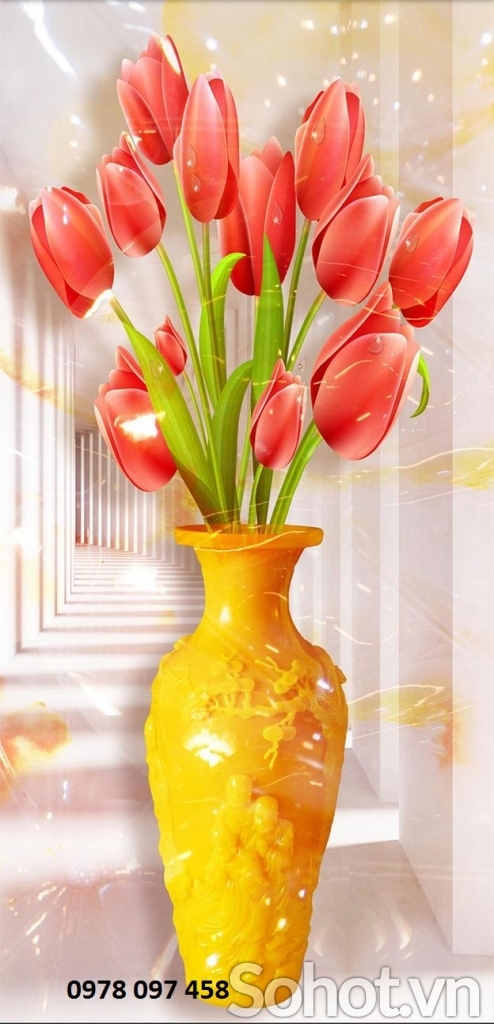 tranh hoa 3D - tranh gạch