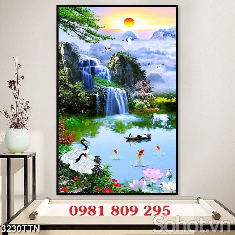 Tranh 3d , gạch tranh , gạch cao cấp thác nước HN929