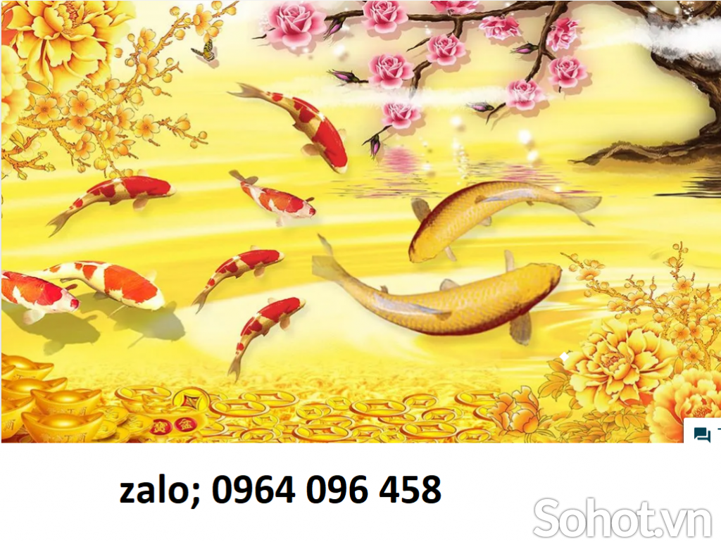 Tranh gạch cá chép 3d - HCGF3