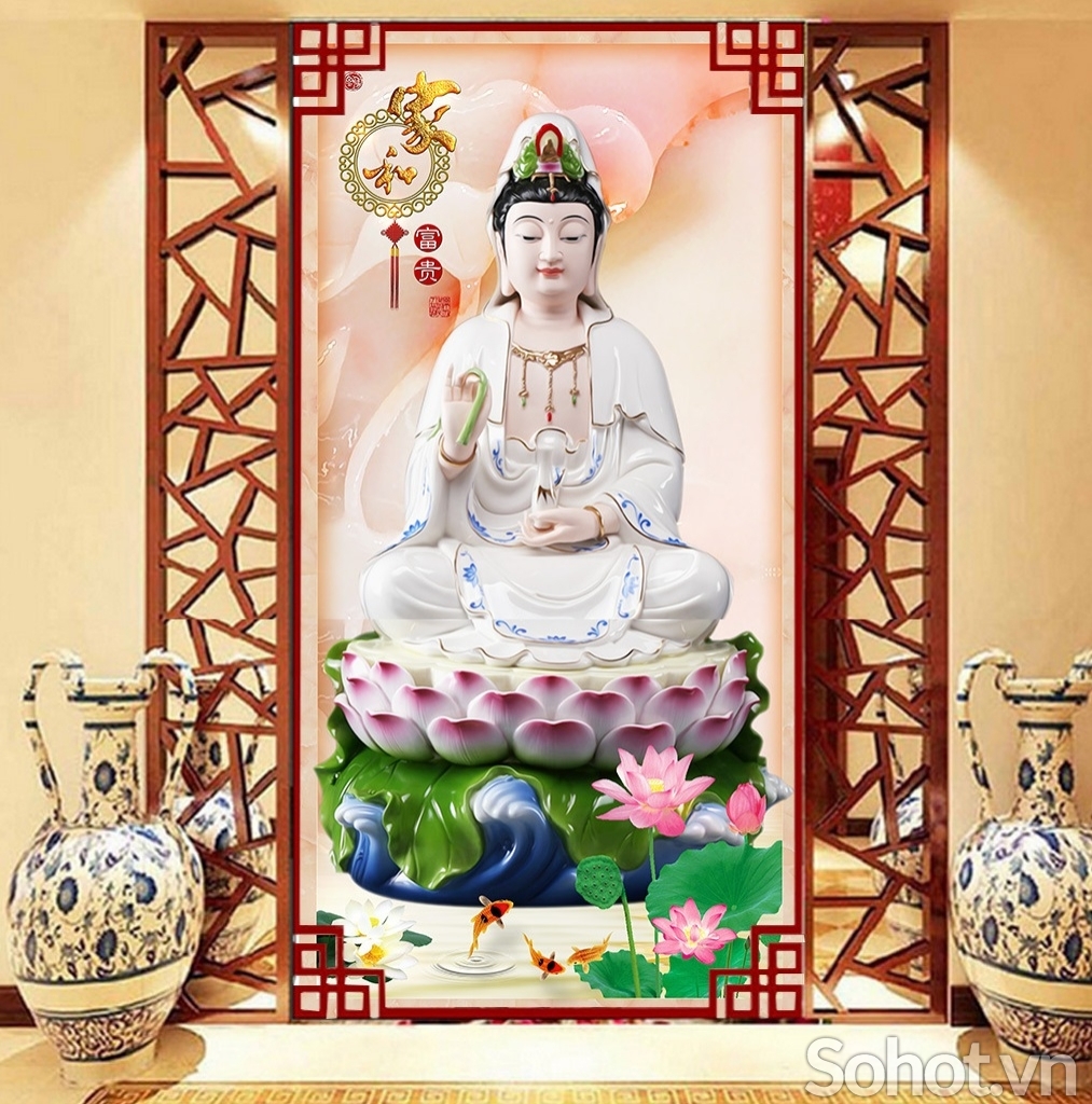 Tranh gạch 3d phật quan âm - DCBN89