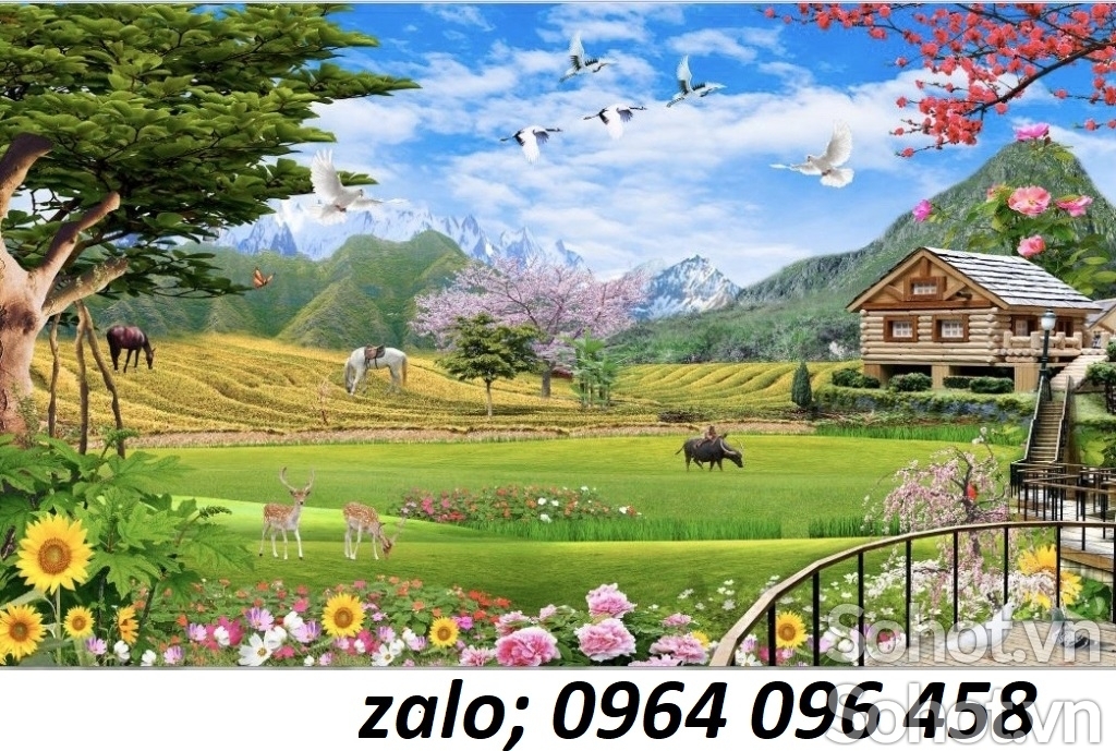 Tranh gạch 3d phong cảnh đồng quê - 543AV
