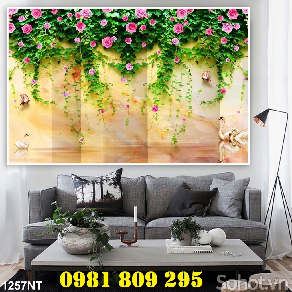 Tranh gạch hoa ốp tường 3d