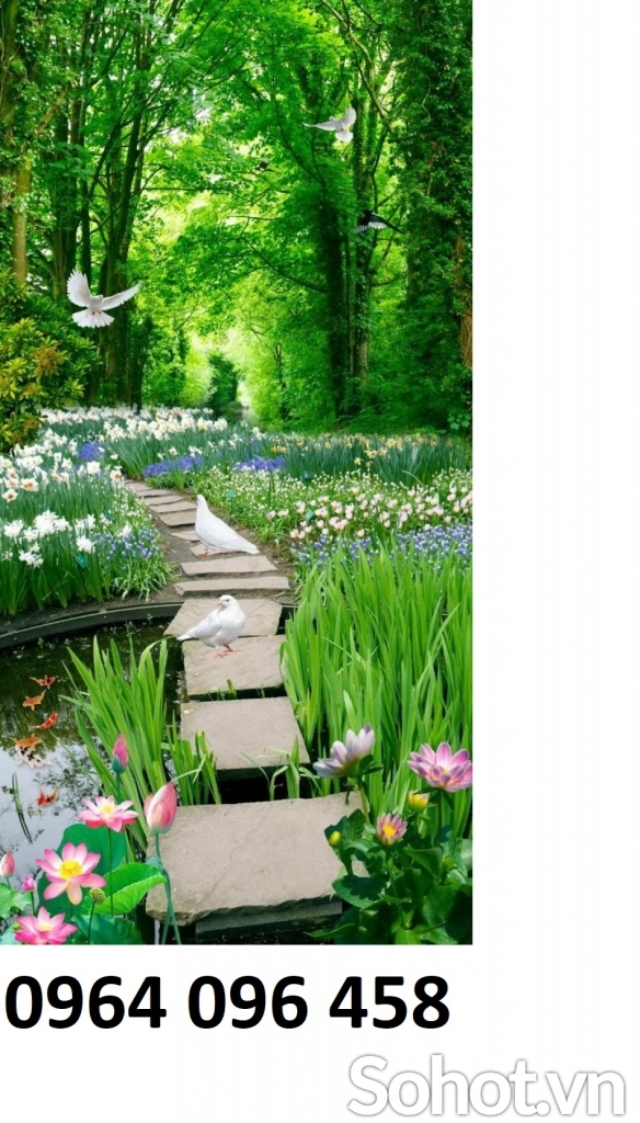 Tranh gạch 3d con đường hàng cây - LGVB6