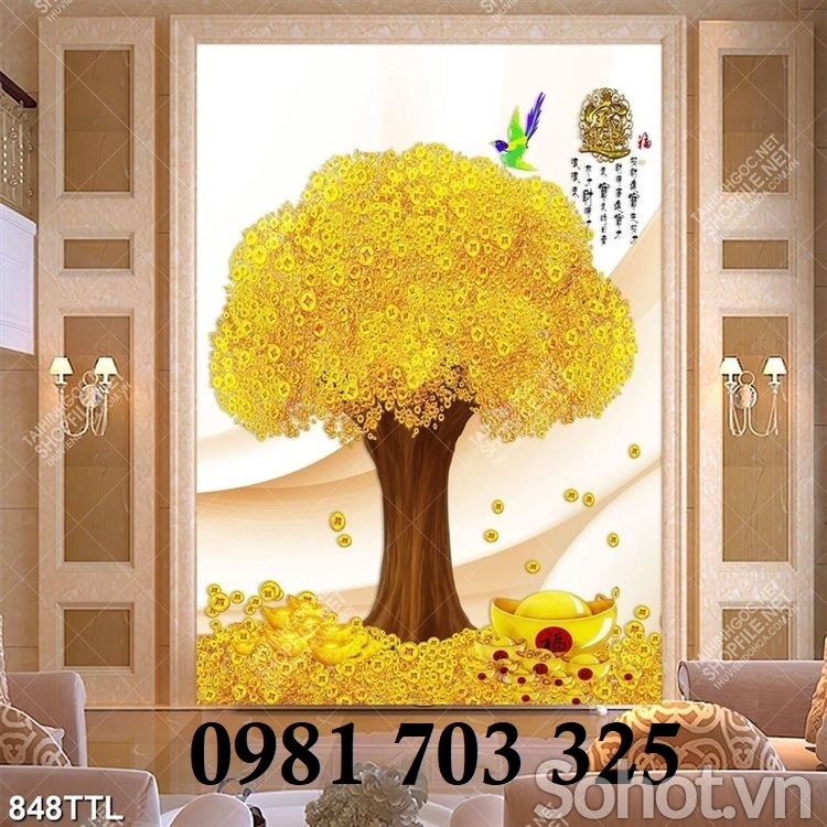 Tranh gạch kim tiền 3D