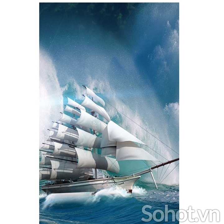 Thuận buồm xuôi gió - tranh gạch 3d