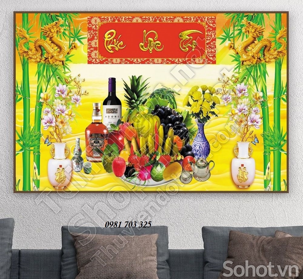 Tranh gạch-gạch tranh phòng thờ