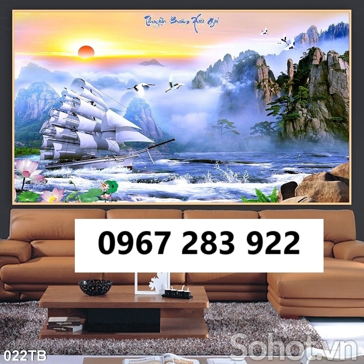 Gạch tranh 3d cảnh thuyền buồm