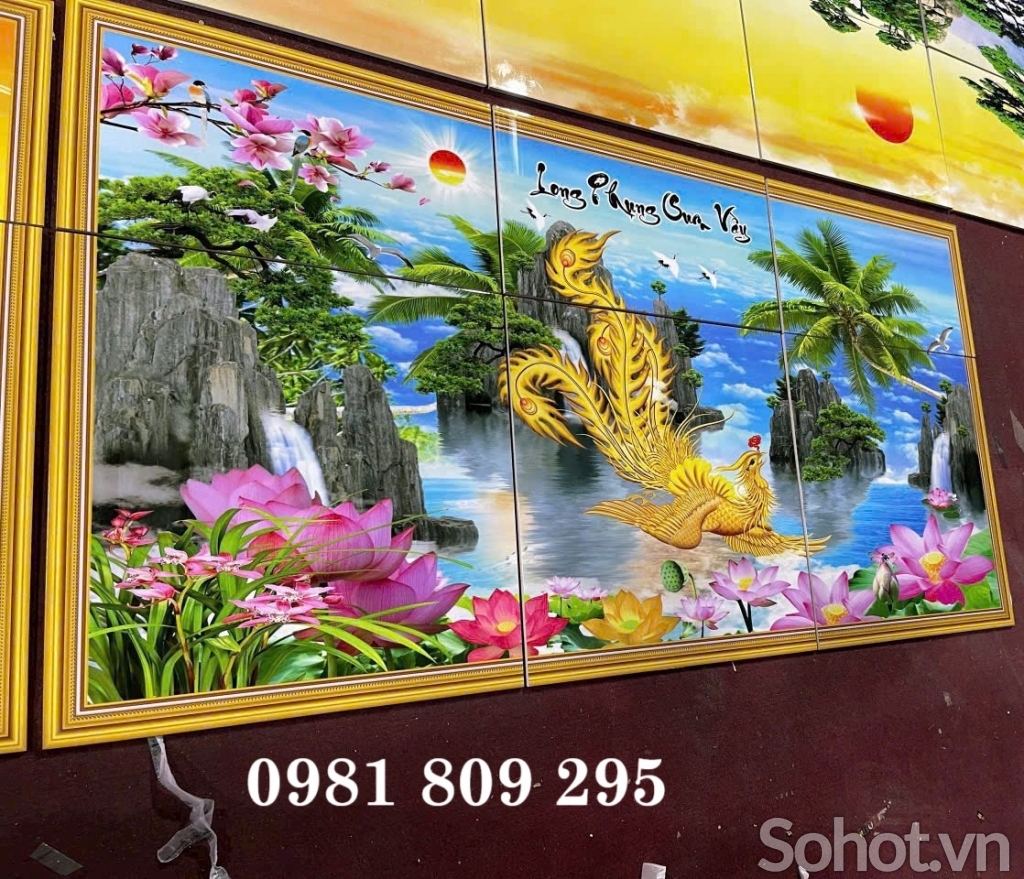 Tranh 3d , gạch men rồng phượng