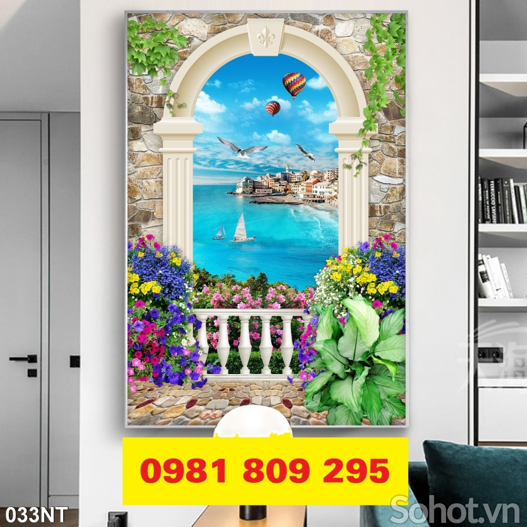 Gạch 3d cảnh thiên nhiên khổ đứng DS34