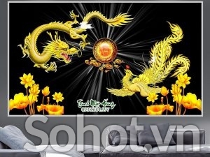 Tranh gạch 3d rồng phượng - NV333