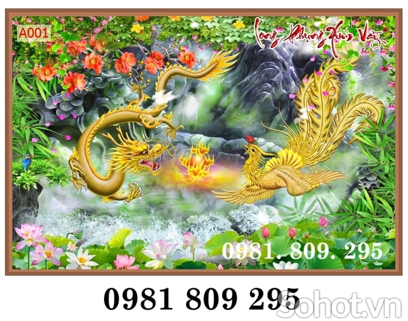 Gạch ốp tường 3d rồng phường