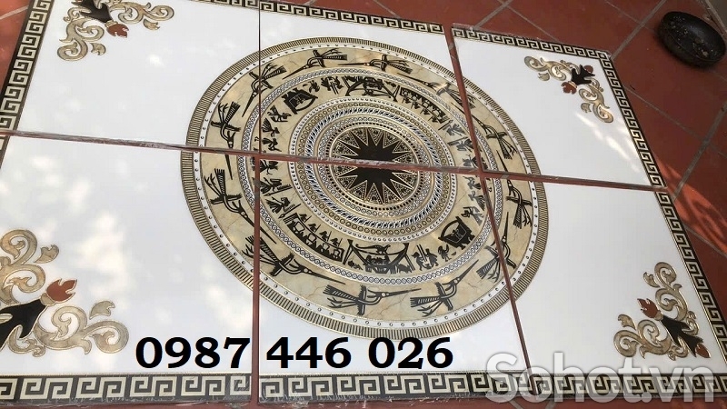 Gạch thảm nền khắc vàng hoa văn HP8928